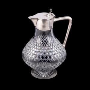 Aa Russian Silver-gilt And Cut Glass Carafe. Makers Mark Of Maria Linke For Bolin Firm