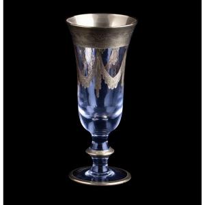 Russian Champagne Glass In Crystal And Golden Decor