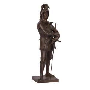 Antique French Patinated Bronze Sculpture “bayard”