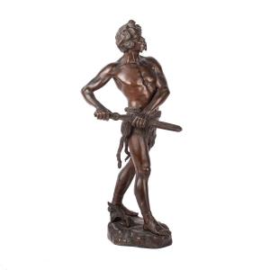 Sculpture En Bronze Antique Du Guerrier Gaulois