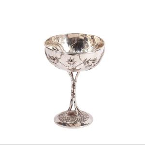 A Nice Antique Silver Chinese Wine Glass