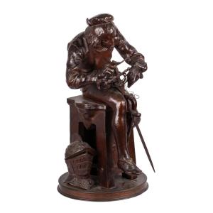 Sculpture en bronze "L'armurier" par Adrien Gaudez (1845–1902)