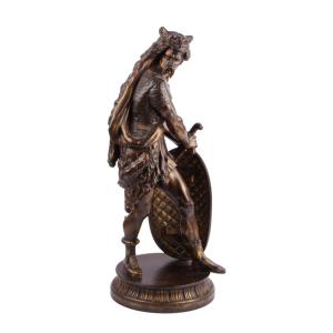 Figure française en fonte représentant un guerrier gaulois, vers 1900