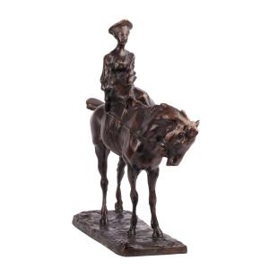 Bronze Equestrian Figure Of An Amazon, After Paul Troubetzkoy