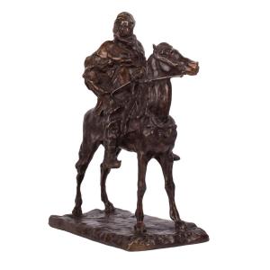 Sculpture en bronze « Cavalier berbère et étalon arabe », d’après Paolo Troubetzkoy