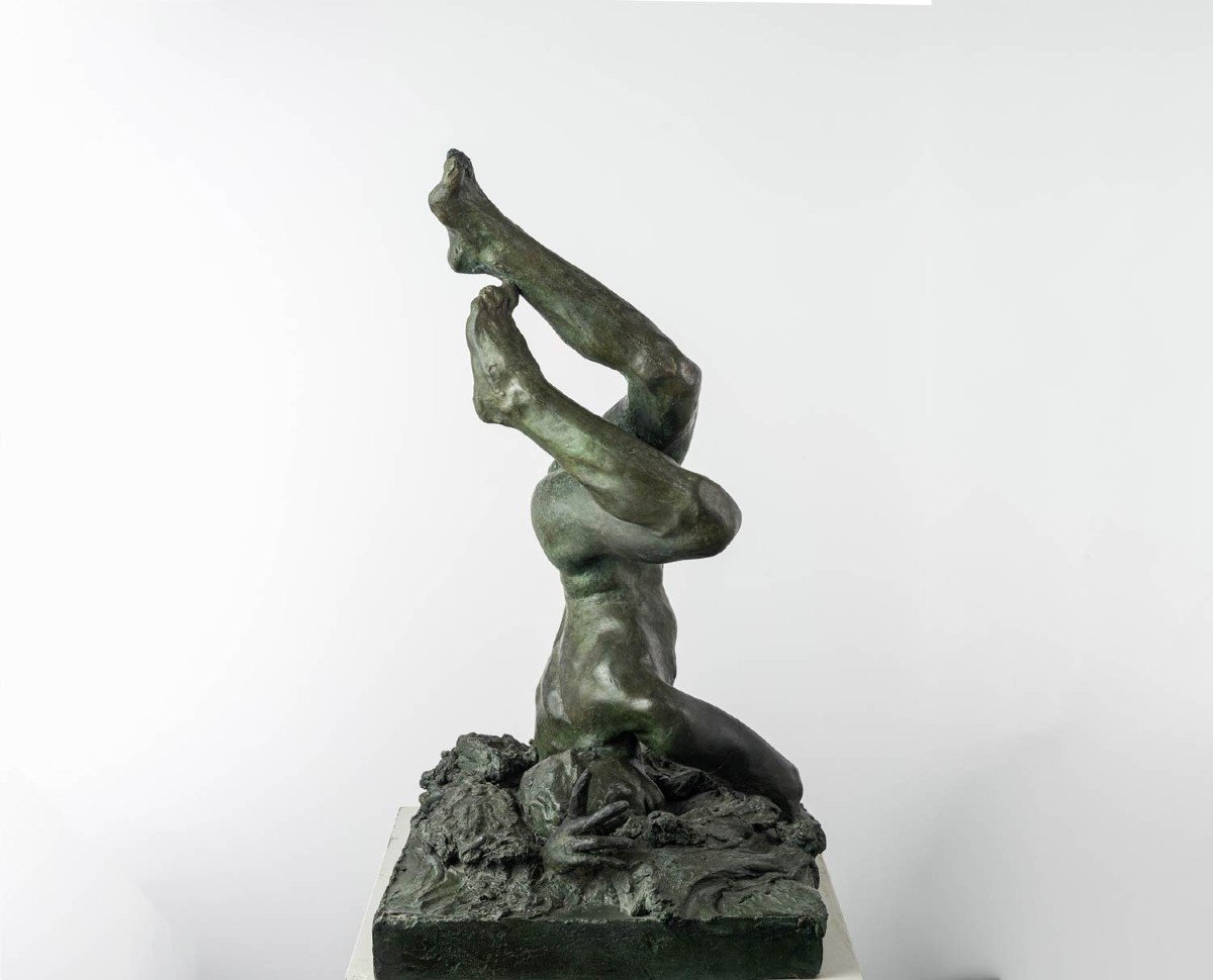 Male Nude, Bronze Sculpture – “icarus”-photo-3