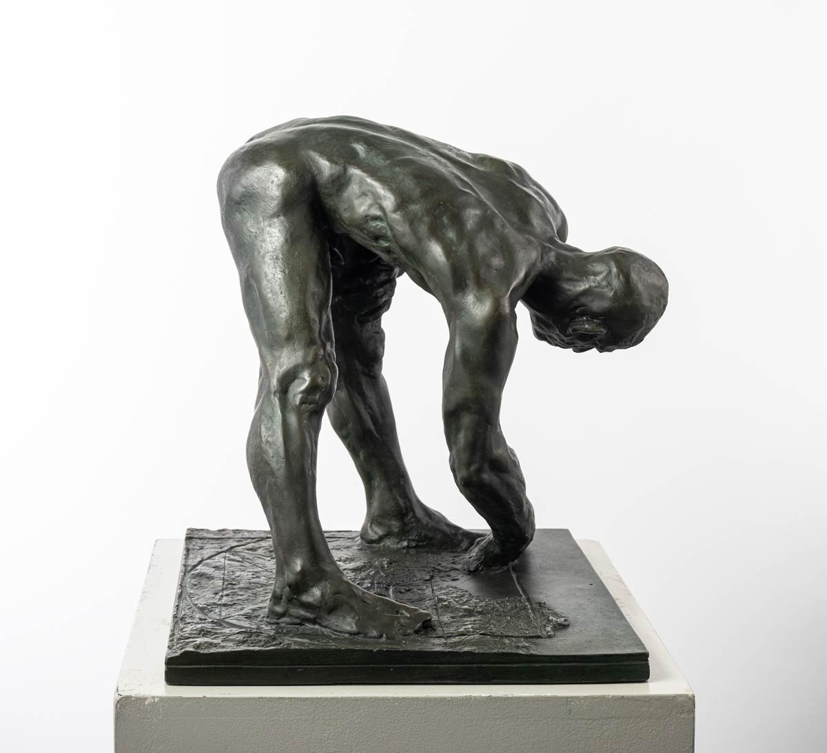 Nu Masculin, Sculpture En Bronze – « L’architecte » 