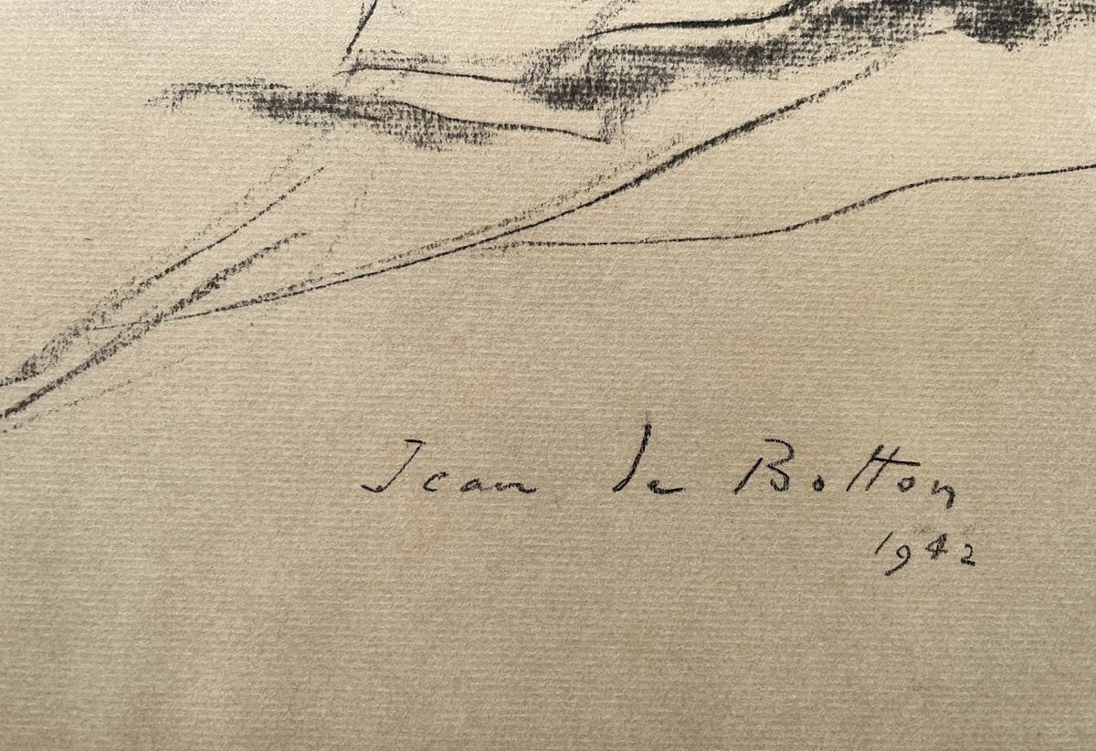 Female Nude - Charcoal On Paper – Jean Isy De Botton (thessalonica 1848 – New York 1978)-photo-4