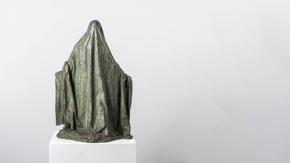 Bronze Sculpture Inspired By Dante's Divine Comedy – “veiled Shadow Ii” -photo-4