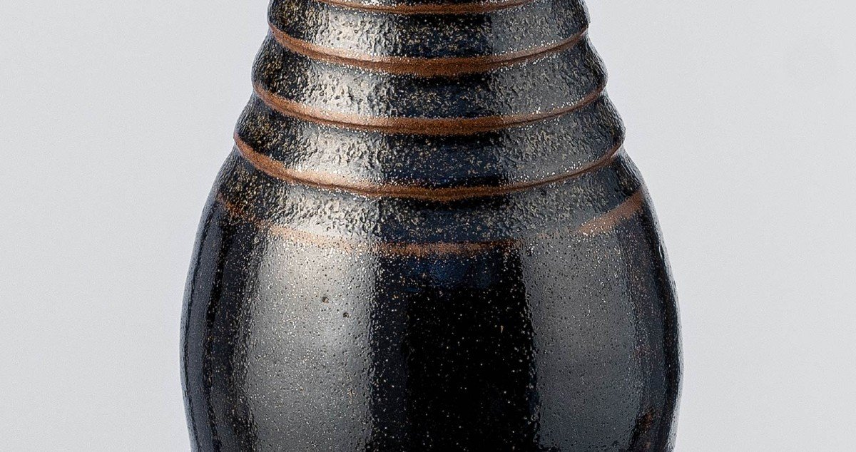 Petit Vase Ovoïde En Grès à Couverte Brune Marron Signé Au Clou Delaherche (1857 – 1940)-photo-3