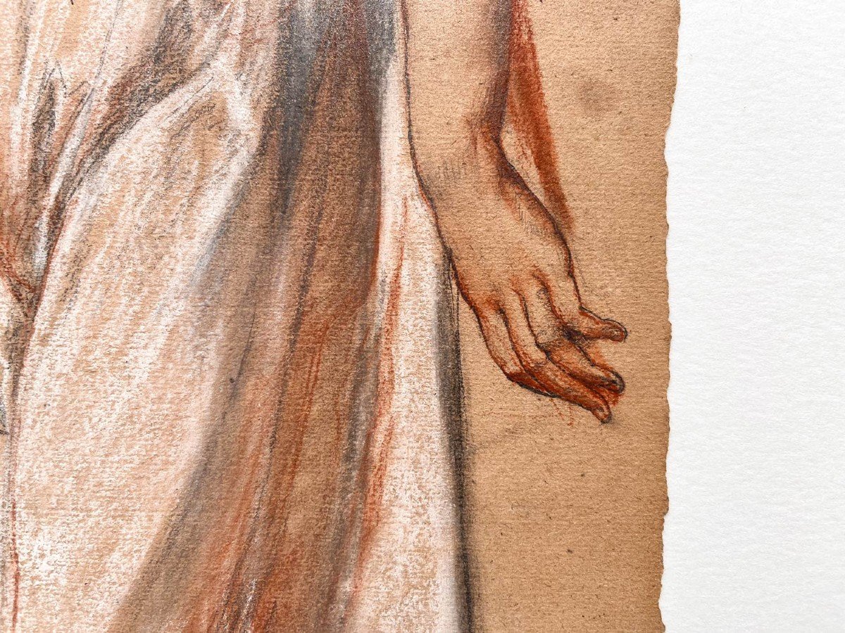 Preparatory Drawings - Neoclassical Study Of A Woman - Alexis-joseph Mazerolle-photo-7