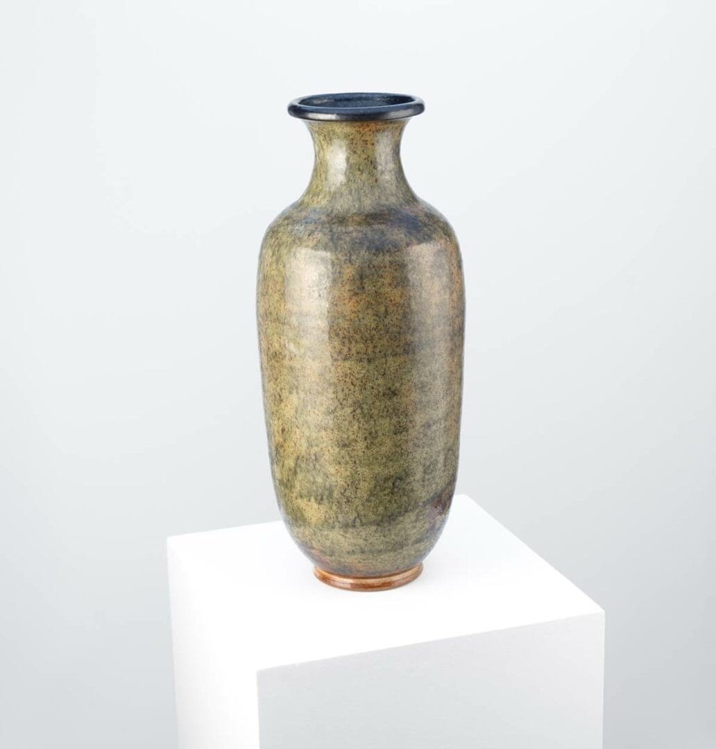 Vase Art Deco Ocre Vert - Roger Guerin-photo-3