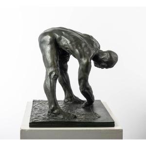 Nu Masculin, Sculpture En Bronze – « L’architecte » 
