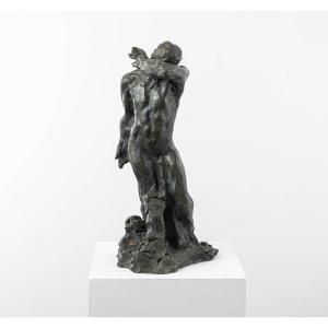 Nu Masculin, Sculpture En Bronze – « La Tombe De L’architecte » 