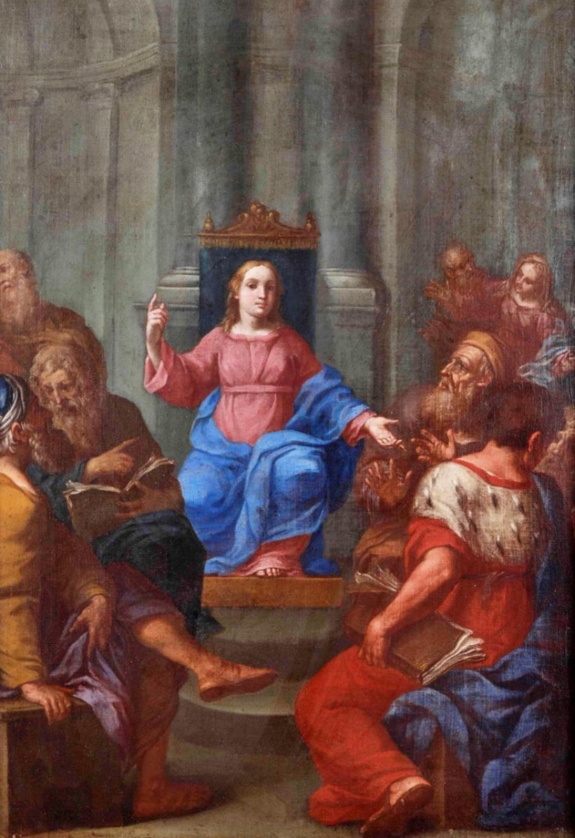 Ecole Romaine Du XVIIe Siècle « Jésus Parmi Les Docteurs »-photo-4