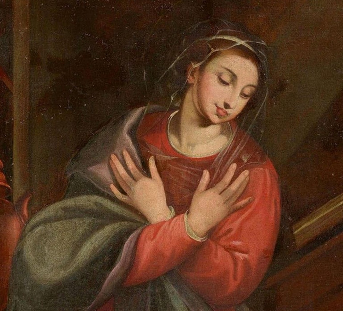 Scipione Pulzone (1554 - 1598), School Of The "virgin Of Sorrows", 17th Century-photo-3