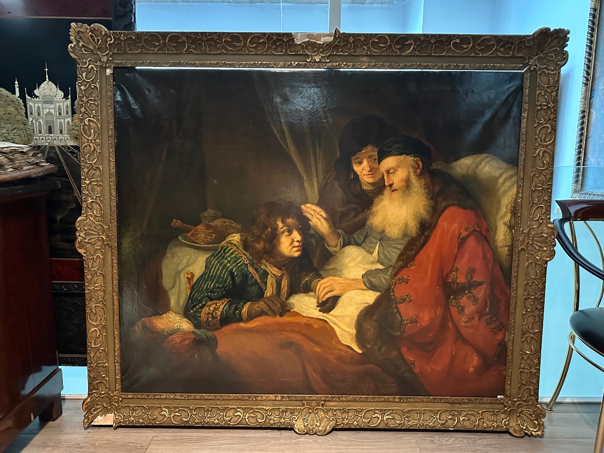 Ecole De Govaert Flinck (1615-1660), XVIIe Siècle « isaac Et Ses Fils »-photo-6