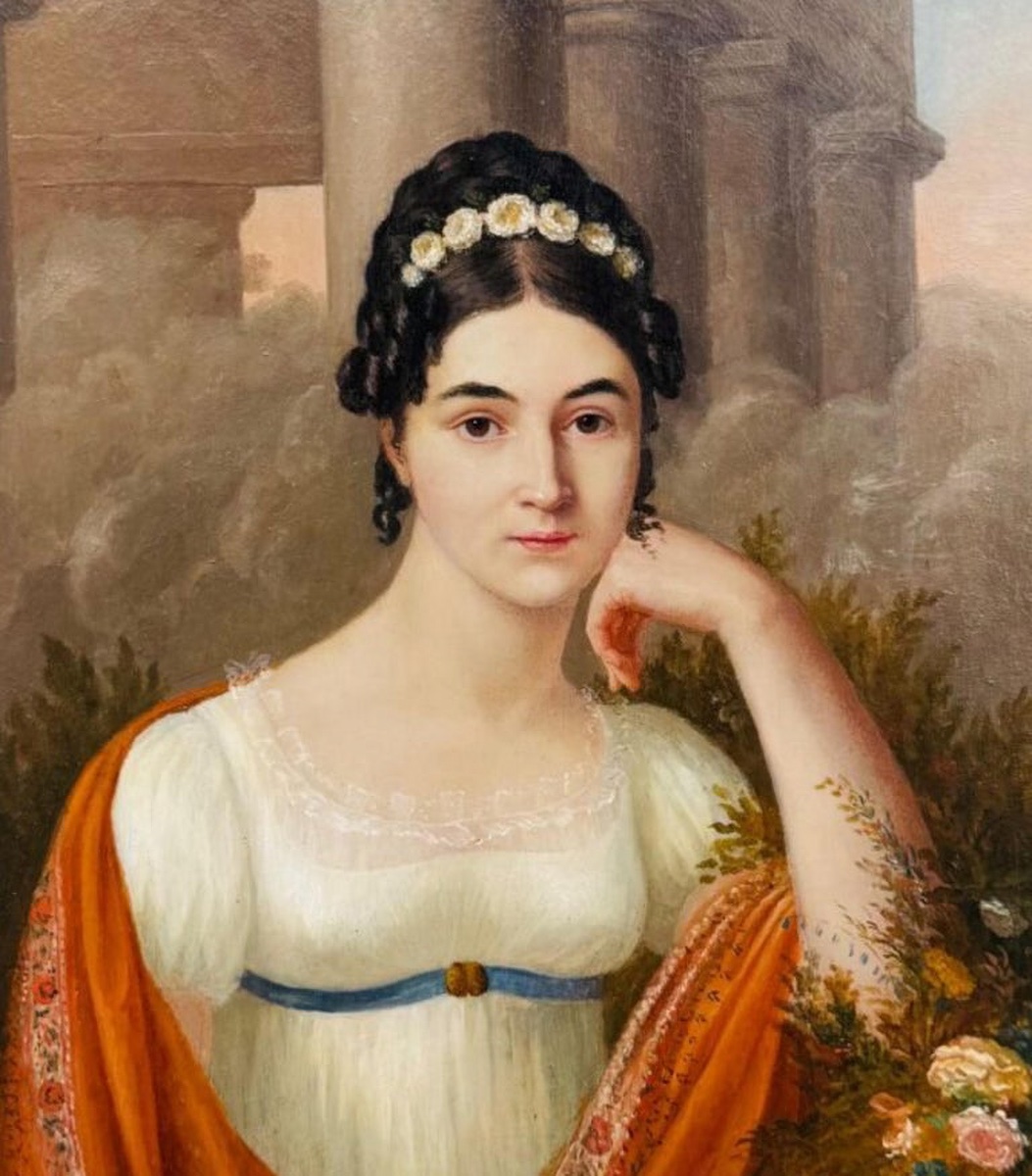Entourage Of Julie Volpeliere (marseille 1780-1842 Paris) Portrait Of A Young Lady -photo-4