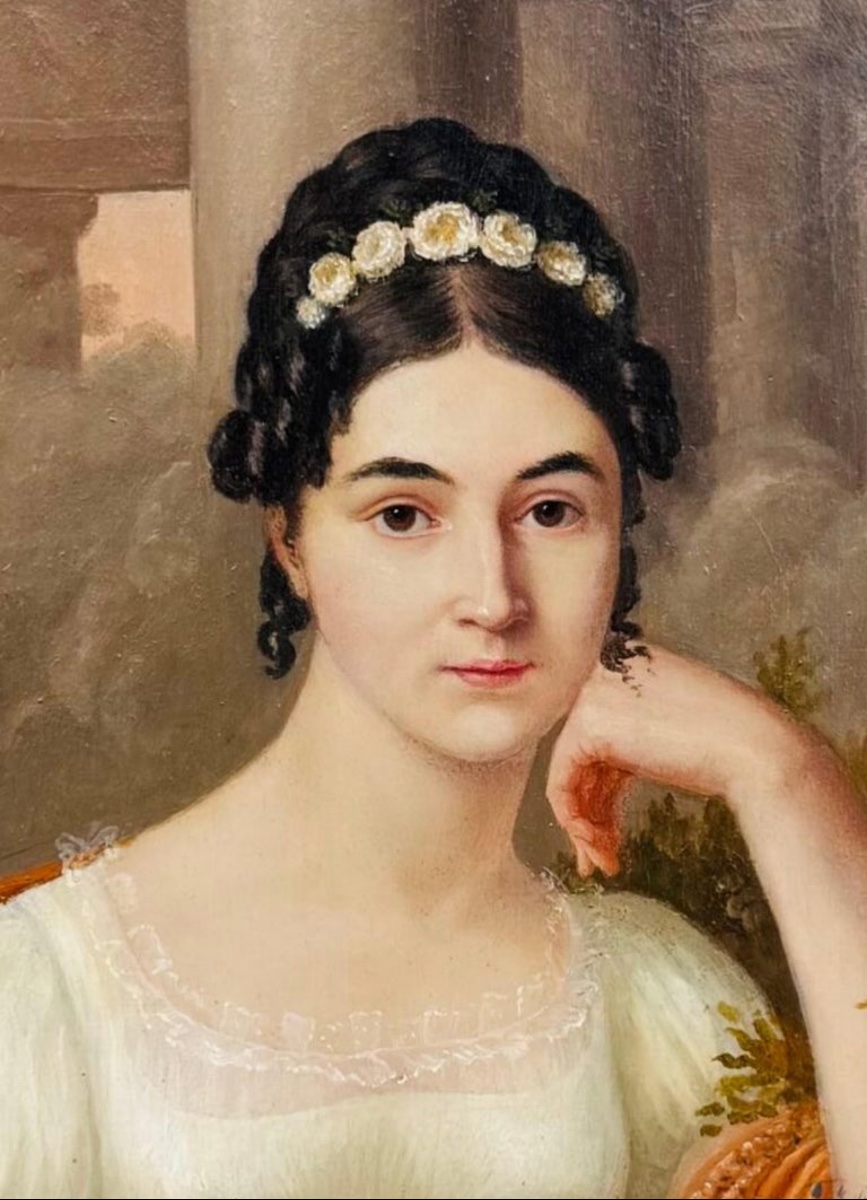 Entourage Of Julie Volpeliere (marseille 1780-1842 Paris) Portrait Of A Young Lady -photo-1