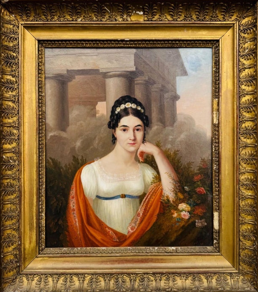 Entourage Of Julie Volpeliere (marseille 1780-1842 Paris) Portrait Of A Young Lady -photo-2
