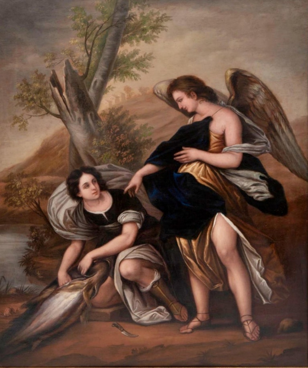 école Italienne « tobias Et l'Archange Rafäl » XVIIIe siècle-photo-4