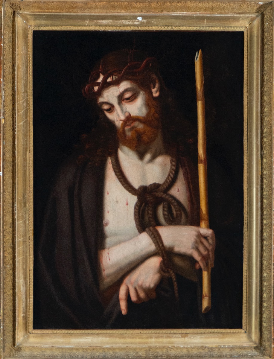Italian School Andrea Solario, 18th Century, “christ With The Reed”-photo-1