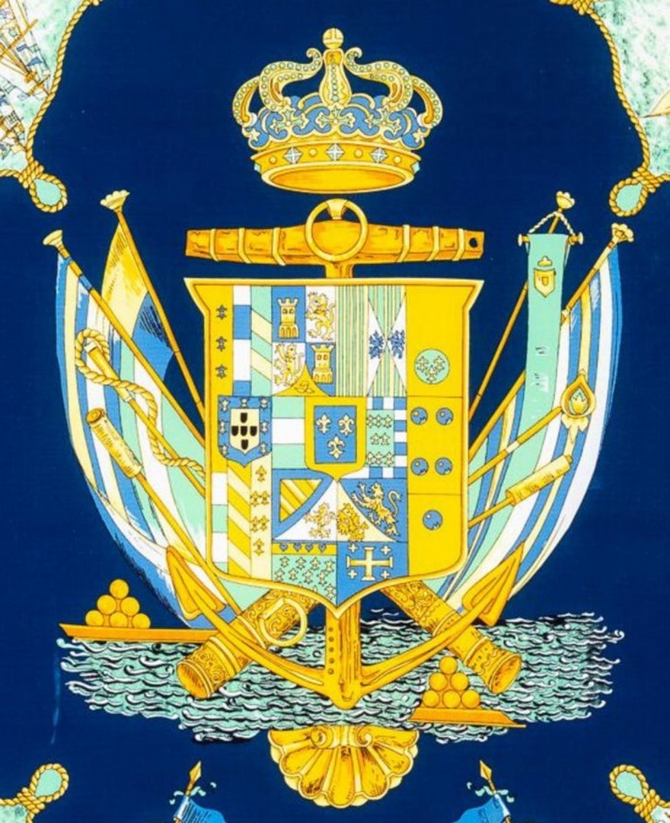Salvatore Argenio: Silk Painting "escutcheon Of The Bourbons Of The Two Sicilies"-photo-4