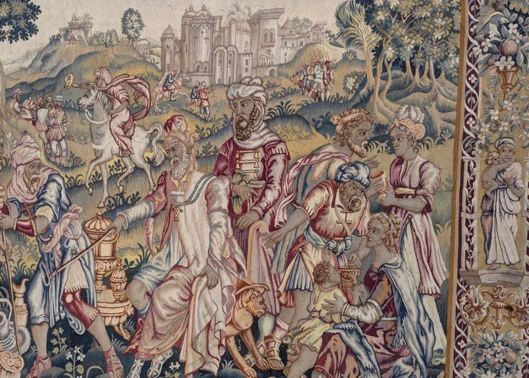 Tapisserie d'Aubusson « Agamemnon Victorieux Distribuant Le Butin Aux Grecs », début du XXe-photo-1