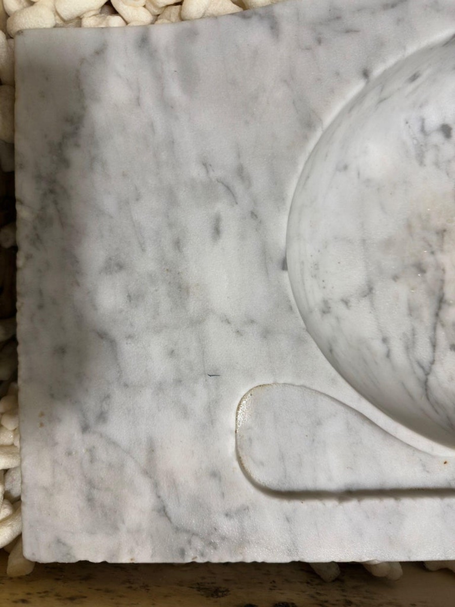évier Ancien En Marbre d'Origine Carrara Début Du XXe Siècle-photo-2
