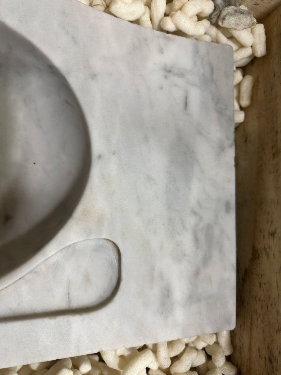 évier Ancien En Marbre d'Origine Carrara Début Du XXe Siècle-photo-3