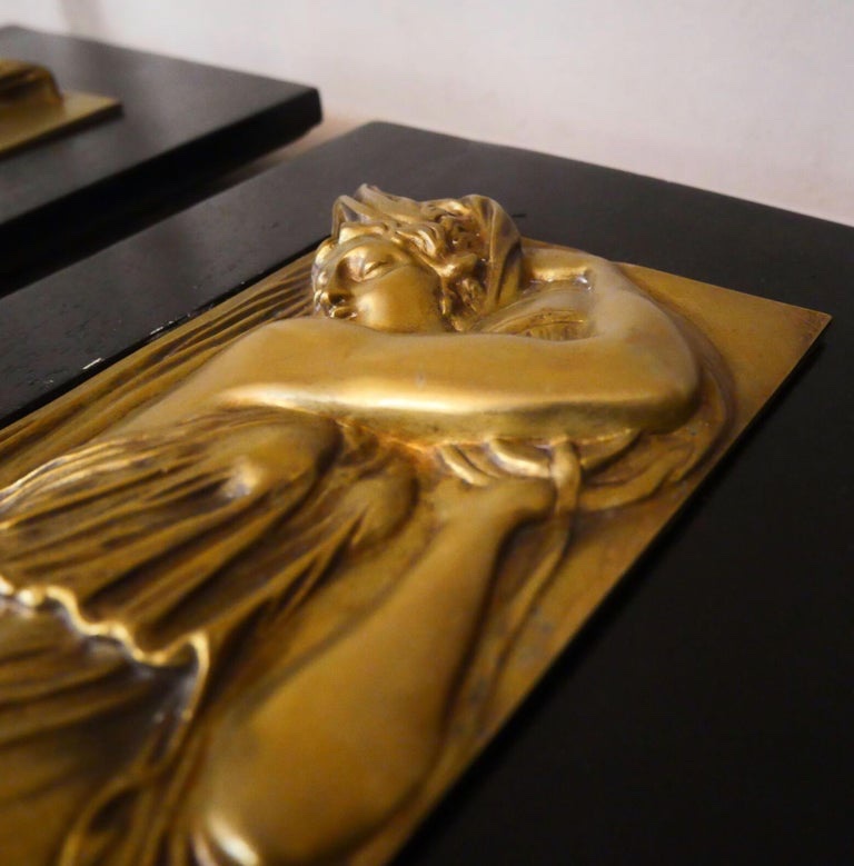 "the Nymphs Of The Fountain" Bronze Art Deco Early 20th Century-photo-2