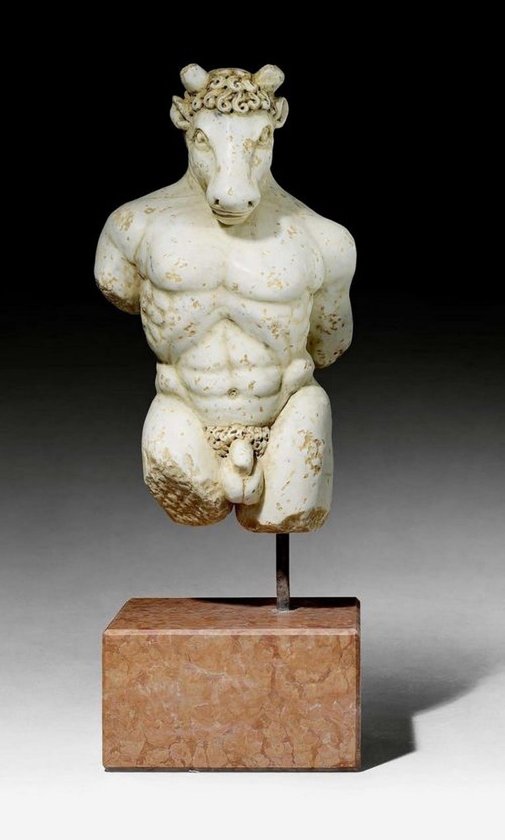 Sculpture En Marbre Du Minotaure, XVIIe Siècle Style Baroque, Italie-photo-6
