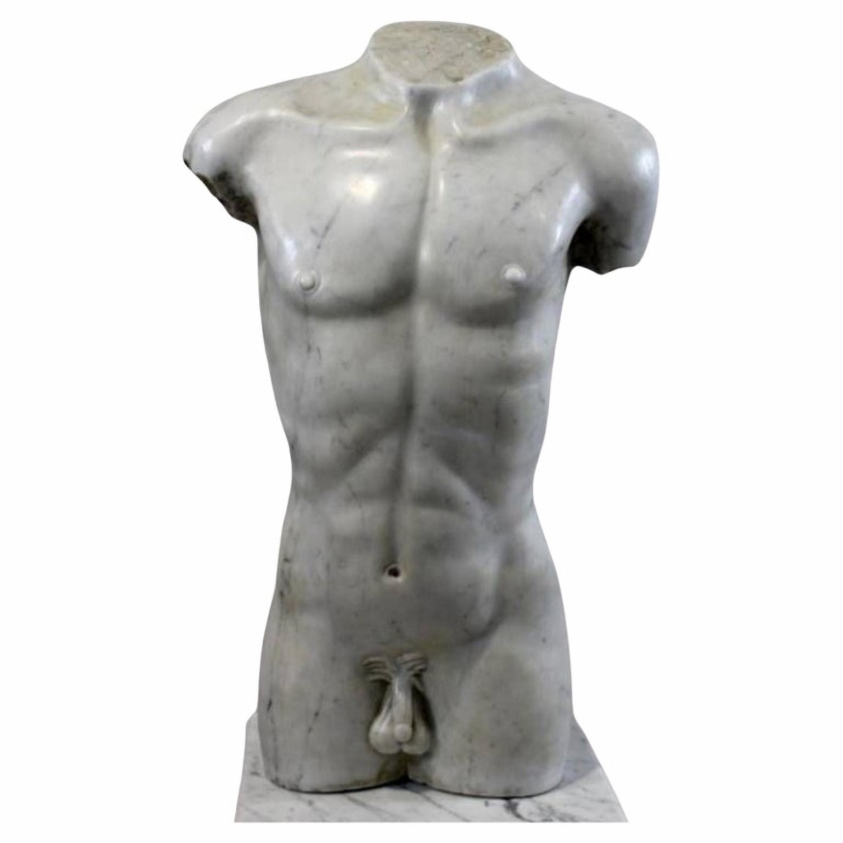 19th Century Italian Carrara Marble Torso
