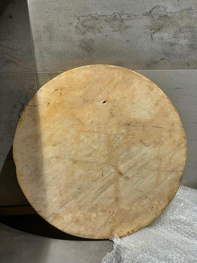 Yellow Siena Marble Rondelle Depicting Alexander The Great, 20th Century-photo-2