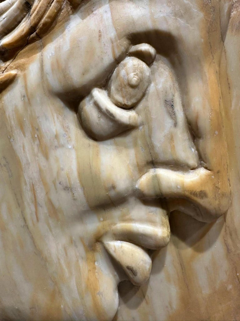Yellow Siena Marble Rondelle Depicting Alexander The Great, 20th Century-photo-3