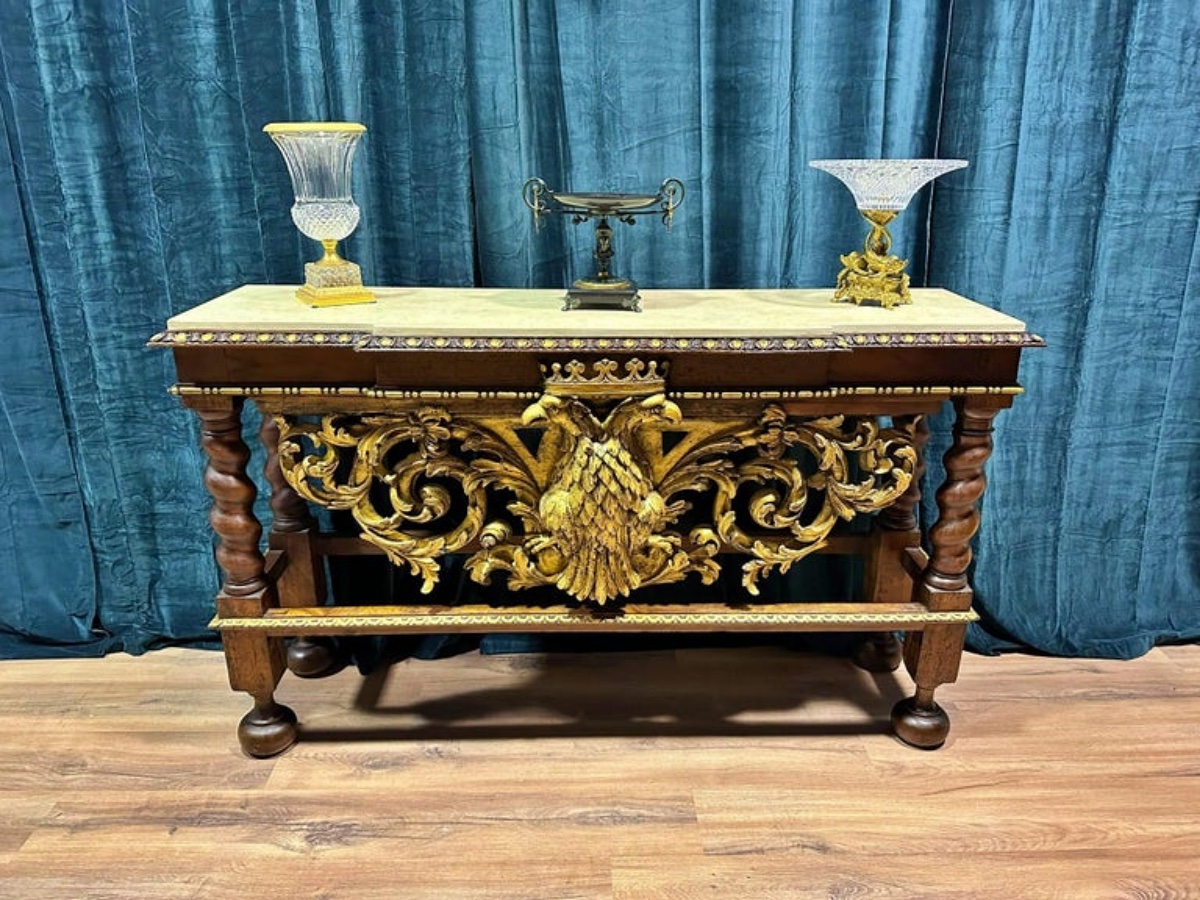 19th Century Italian Walnut Wall Table-photo-3