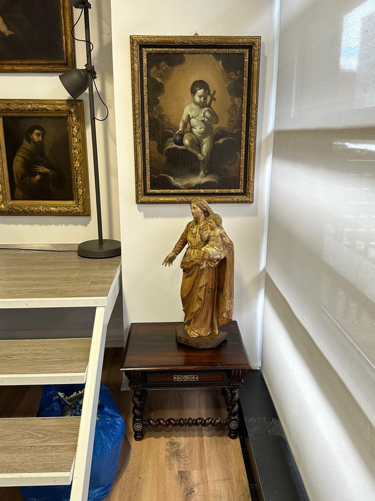 Virgin And Child In Wood, Baroque Art, Southern Italy, 17th Century.-photo-3