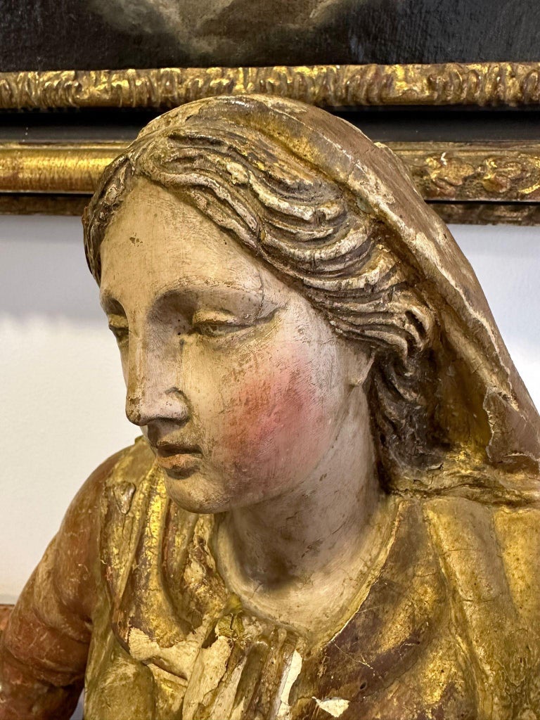 Virgin And Child In Wood, Baroque Art, Southern Italy, 17th Century.-photo-1