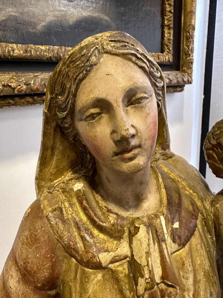 Virgin And Child In Wood, Baroque Art, Southern Italy, 17th Century.-photo-2
