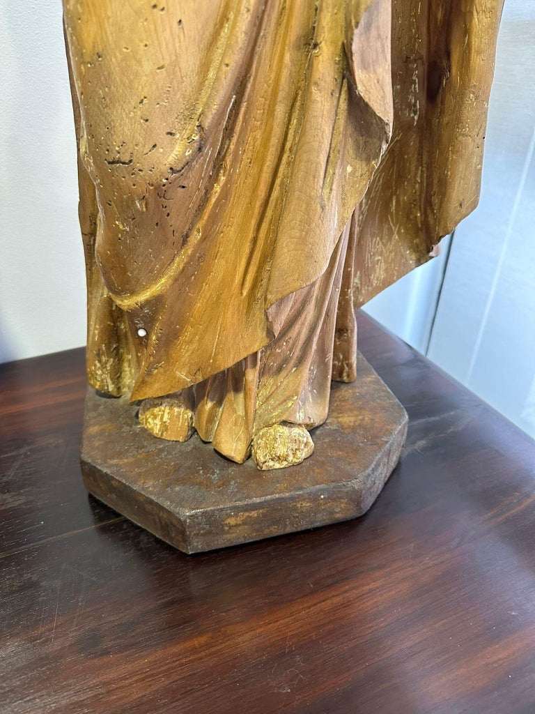Virgin And Child In Wood, Baroque Art, Southern Italy, 17th Century.-photo-3