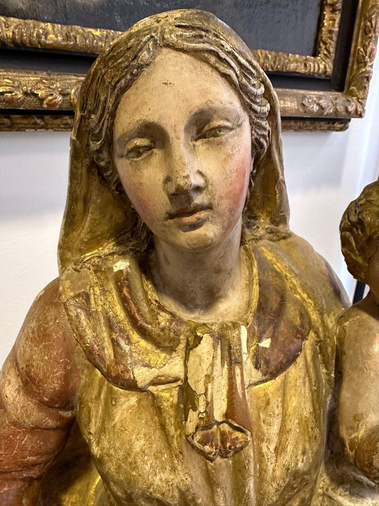Virgin And Child In Wood, Baroque Art, Southern Italy, 17th Century.-photo-7