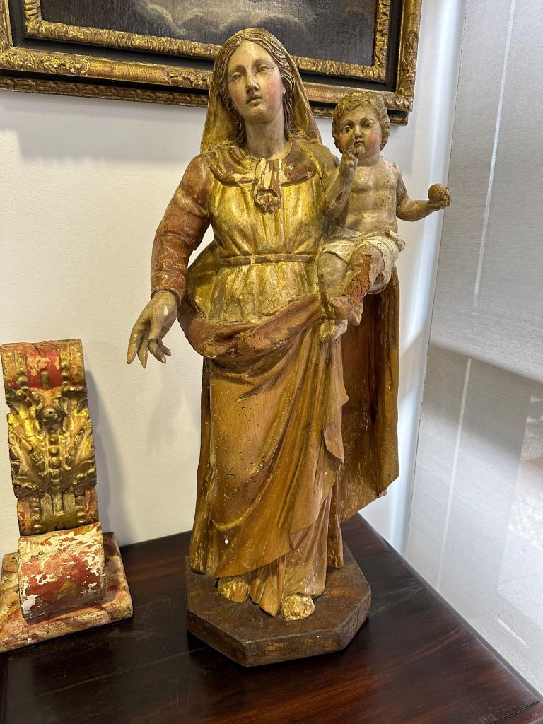 Virgin And Child In Wood, Baroque Art, Southern Italy, 17th Century.-photo-8