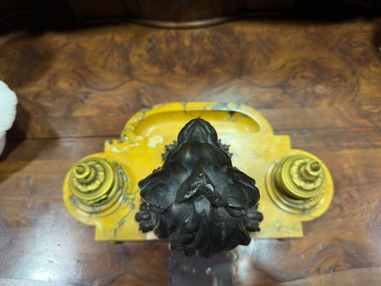 Lion Napoleon III Inkwell, 19th Century-photo-3