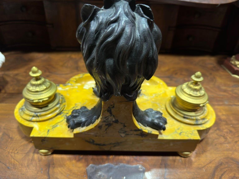Lion Napoleon III Inkwell, 19th Century-photo-4