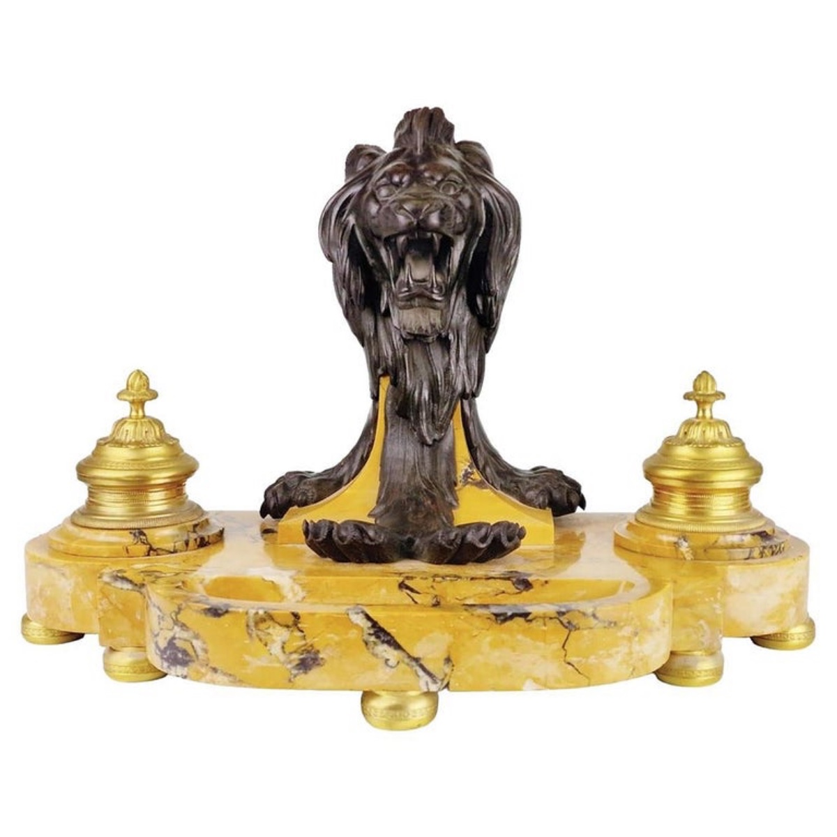 Lion Napoleon III Inkwell, 19th Century