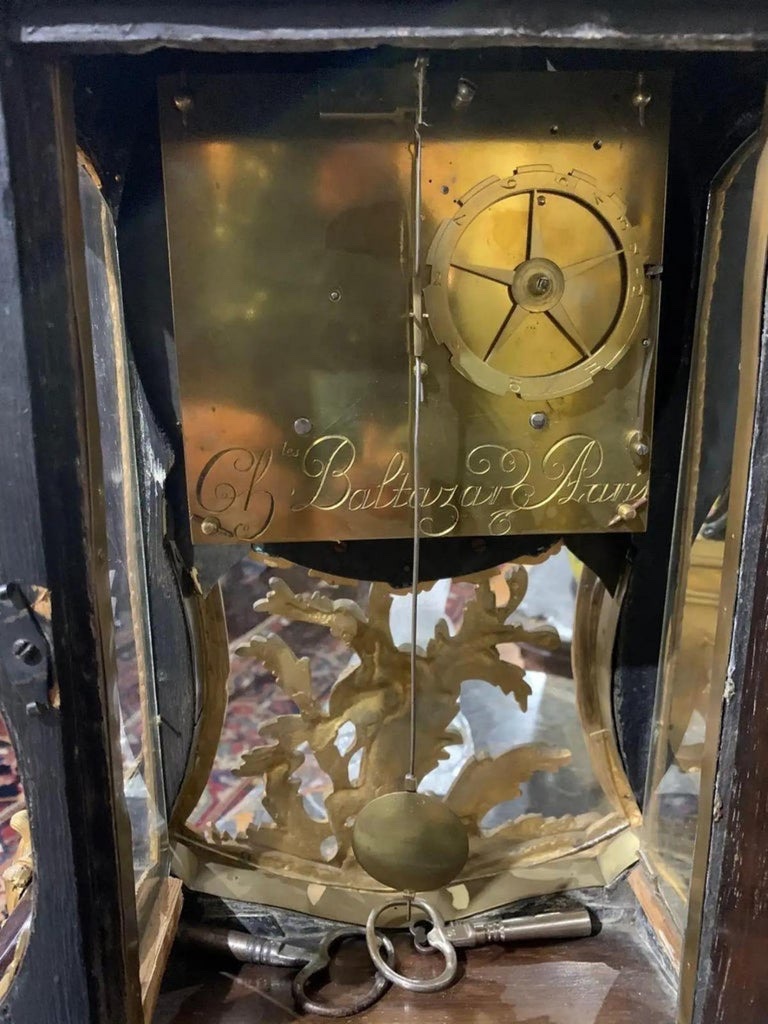 Horloge De Table Française, Vers 1760 « CHARLES BALTAZAR / À PARIS » RESTAURATION COMPLÈTE-photo-7