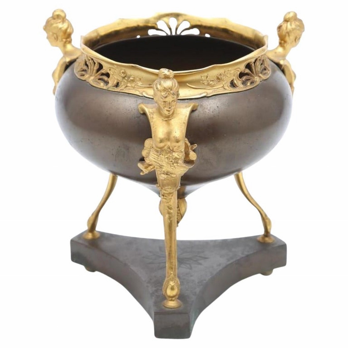 Centre De Table Belle époque En Bronze, Début Du XXe Siècle. France