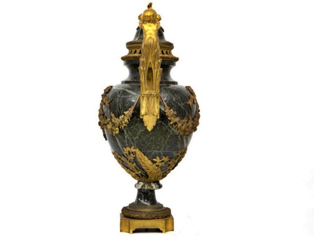 Large Antique Cassolet Vase With Lid, France 19th Century Napoleon III-photo-4