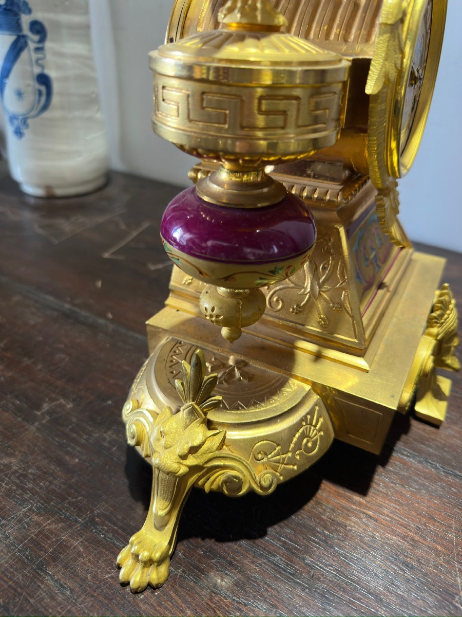 Horloge De Table Empire  Français Du 19e Siècle Émile Gallé ou Claude Galle-photo-4