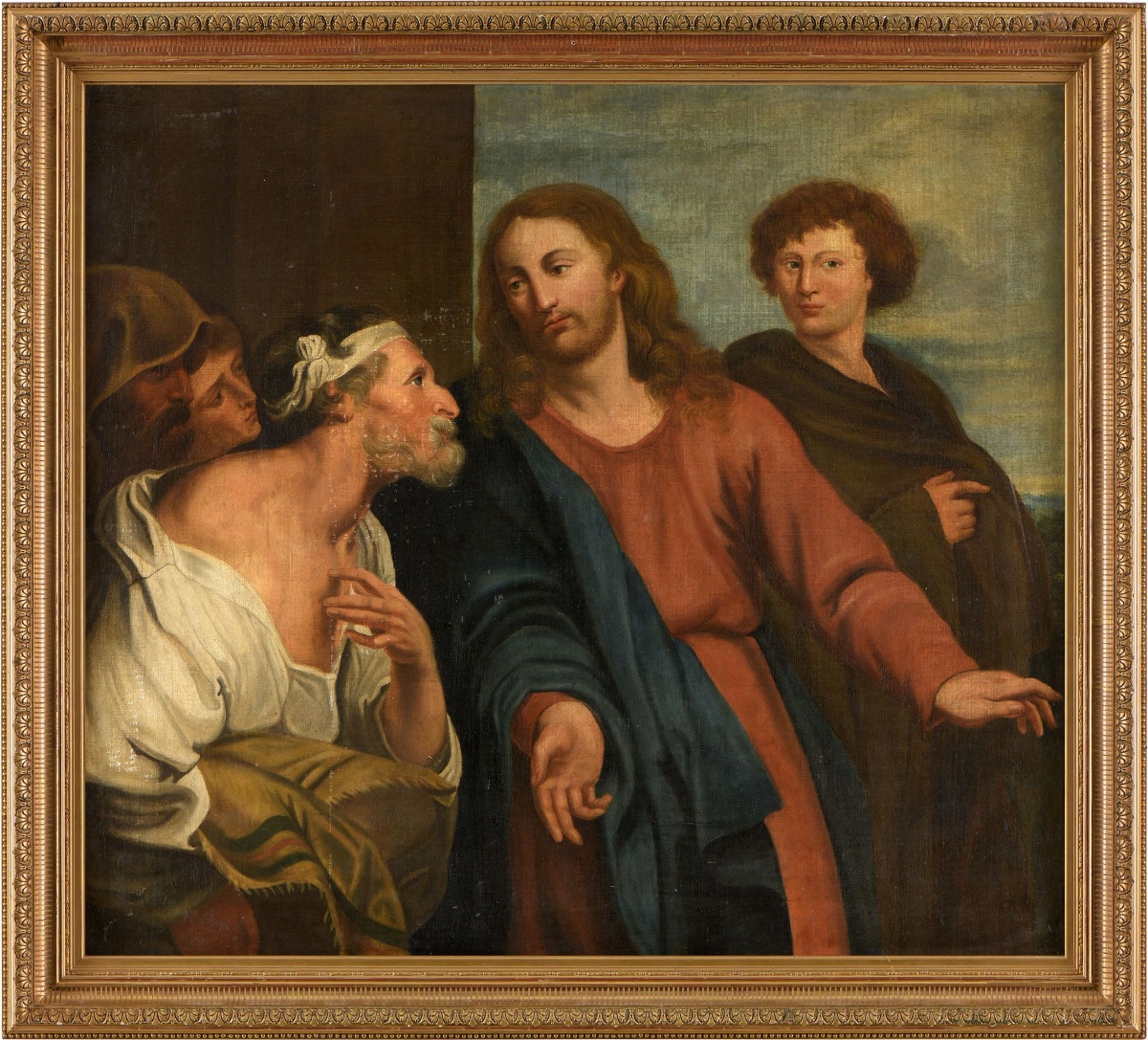 Italian School "christ In The Temple" From The 17th Century.
